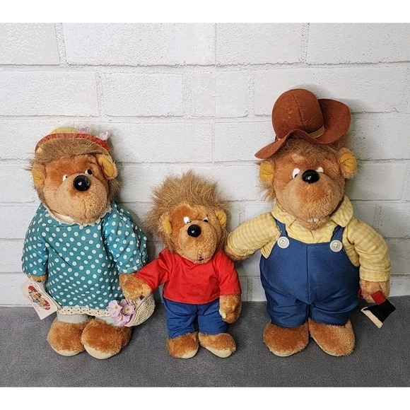 Mattel Other - Vintage Berenstain Bears 1984 Bear Stuffed Plush Family Toy Mattel Emotions 3 Pc